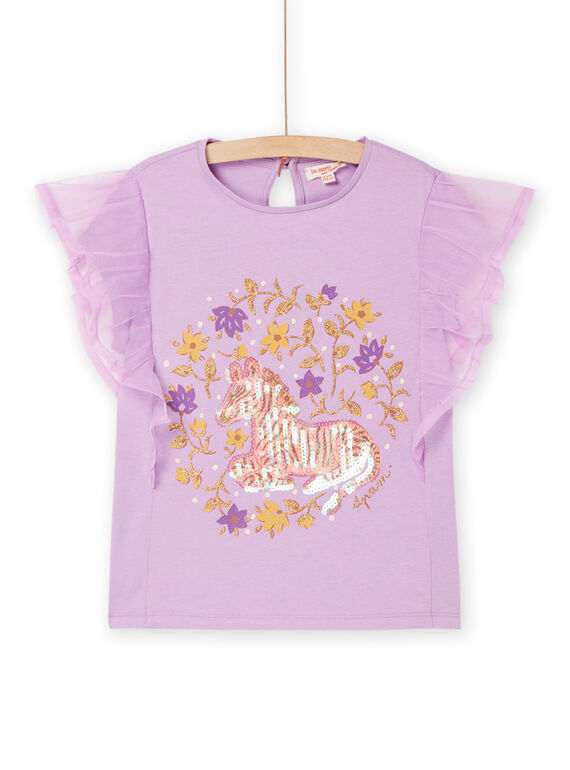 Lavender t-shirt with zebra animation RASOTI / 23S90121TMC326