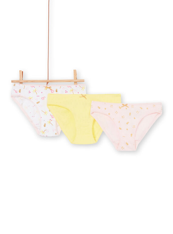 Set of 3 pink and yellow panties for children and girls LEFALOTJAU / 21SH11G1D5L000