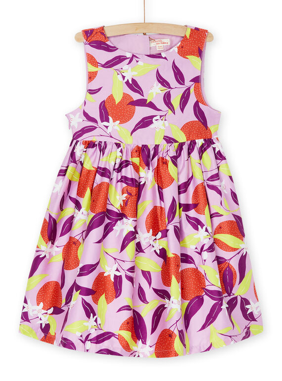 Lavender dress with floral print RANEOROB1 / 23S901O4ROB326