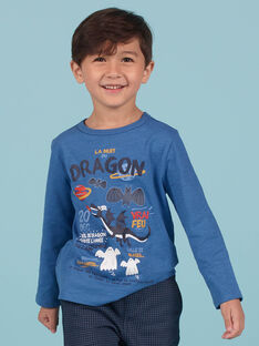Boy's blue dragon T-shirt MOPLATEE2 / 21W902O1TML221