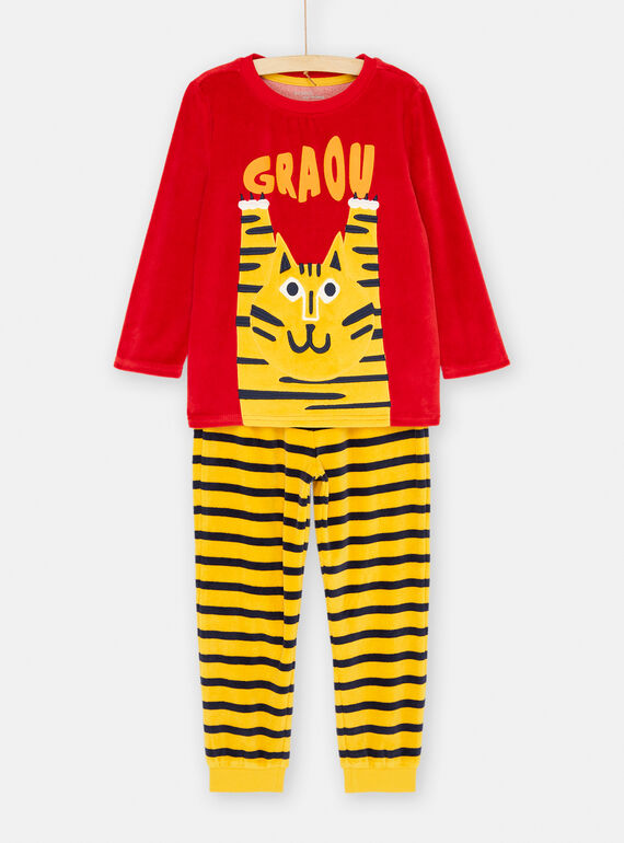 Yellow and red pyjama set SEGOPYJRAY / 23WH1253PYJF526