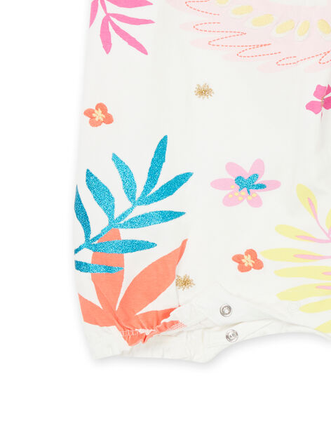 Short ecru romper with floral and animal print. REFIGREPER / 23SH13H6GRE001