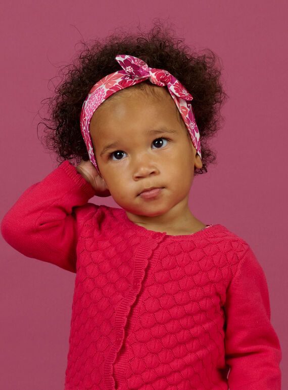 Baby girl peony pink cardigan NIFLACAR / 22SG09R1CARF510