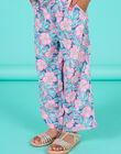 Child girl's petrol blue floral print pants NAFICPANT / 22S901U1PAN715