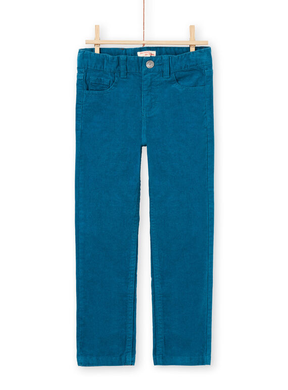 Boy's blue duck velvet pants MOJOPAVEL1 / 21W90213PAN714