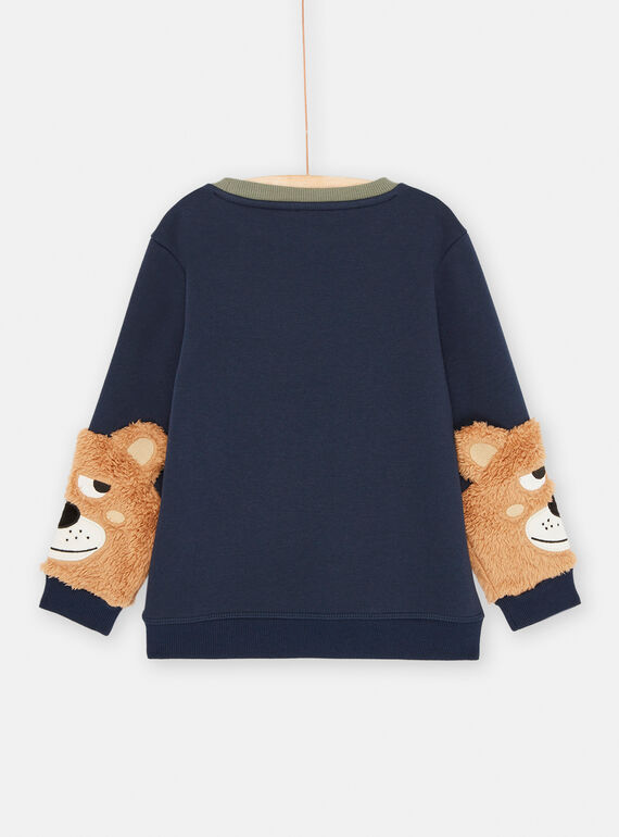 Boy's midnight blue bear sweatshirt SODUSWE2 / 23W902P1SWE705