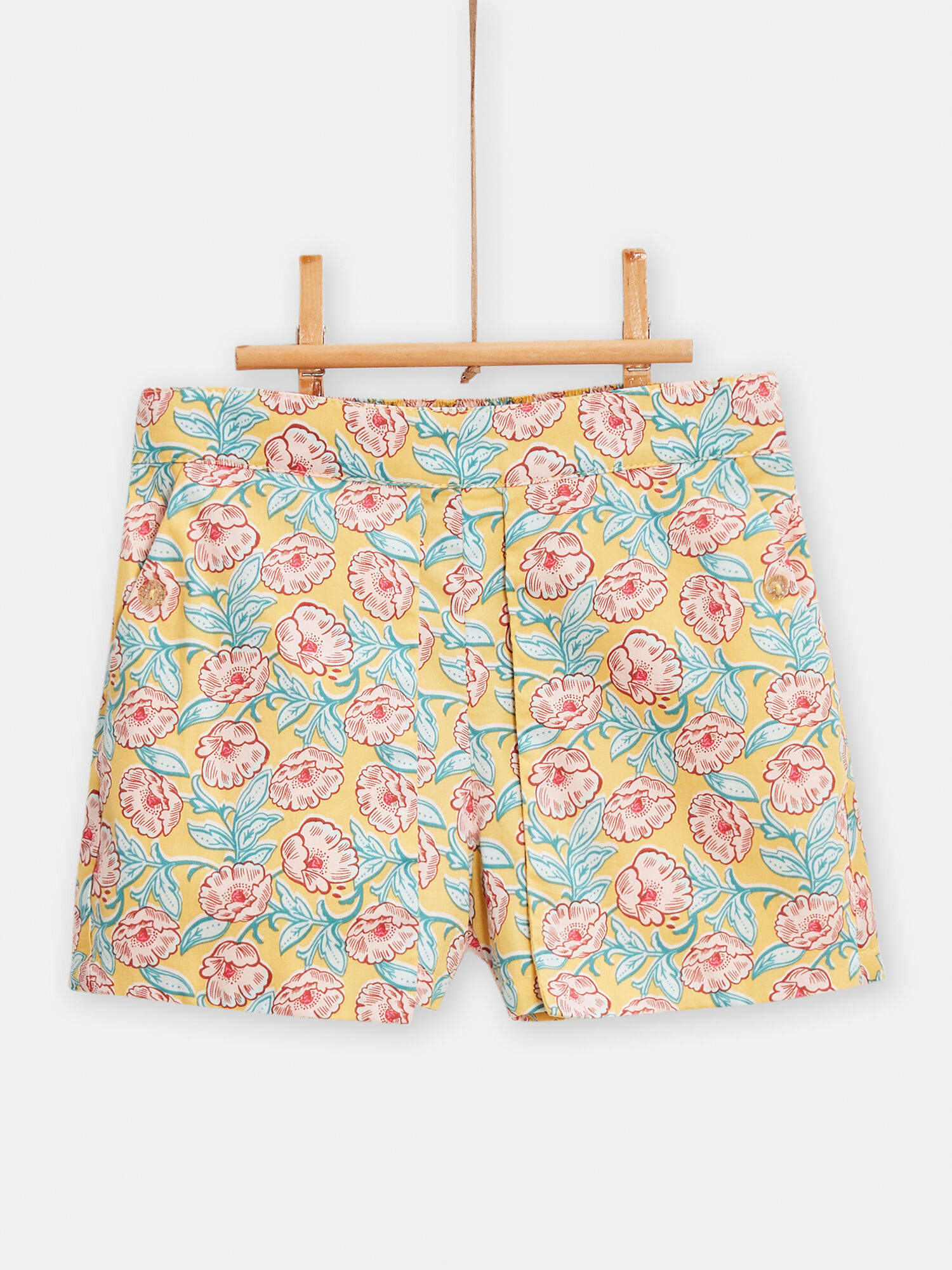 Yellow flower shorts store
