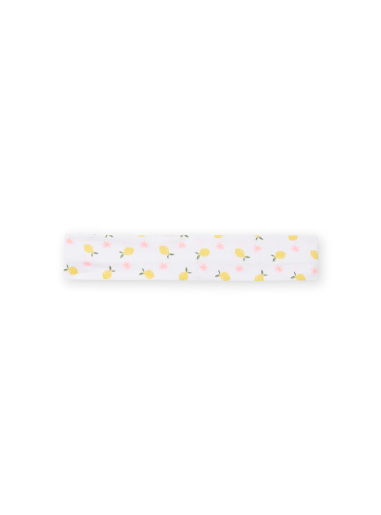 White headband with lemon and flower print baby girl NYIHOBAN / 22SI09T1BAN000