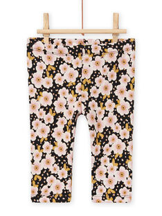 Baby Girl Gray Floral Print Pants with Lining MIHIPAN2 / 21WG09U1PANJ905