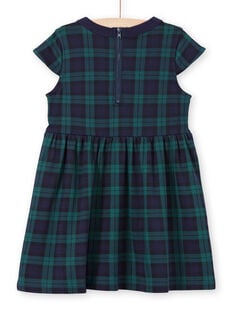 Girl's green and navy blue dress MAJOROB3 / 21W90121ROBC243