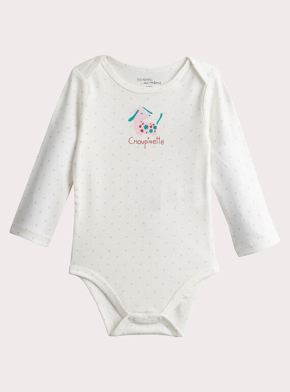 Set of 2 long-sleeved printed bodysuits for baby girl  VEFIBODDOG / 24WH1381BDL001
