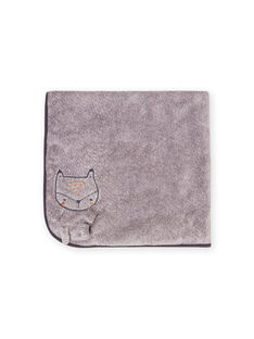 Mixed birth grey blanket with fox pattern MOU1COUV / 21WF4241D4PJ922