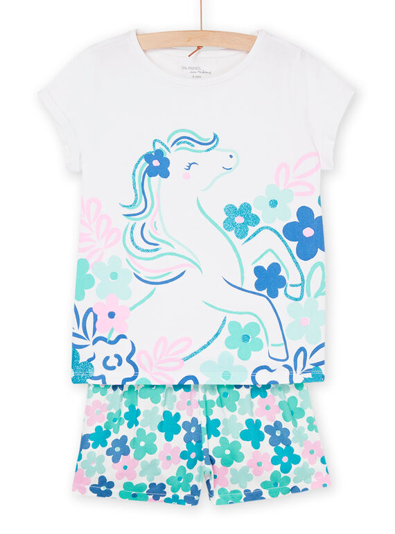 White pajamas with horse and floral print REFAPYJORS / 23SH11H4PYJ000