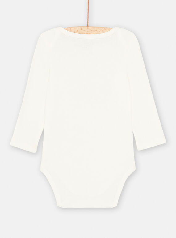 Ecru bodysuit with car and alien motif SEGABODVOIT / 23WH1473BOD632