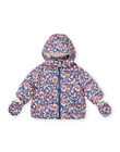 Printed hooded down jacket with mittens PIFLODOU / 22WG09F1D3EC220