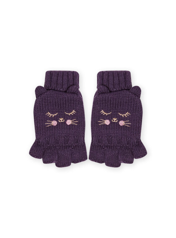 Child girl embroidered plain mittens MYAFUNGAN / 21WI0162GANH703