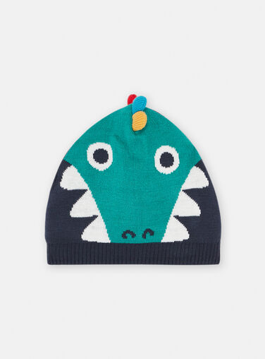 Blue beanie with crocodile animation SYOGROBON3 / 23WI0291BON705