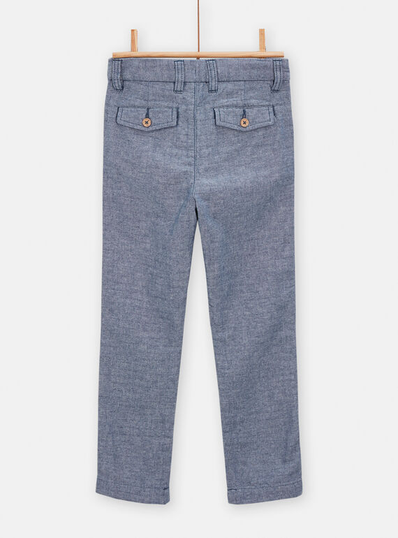 Boys marled blue trousers TOPOPAN / 24S902M1PAN070