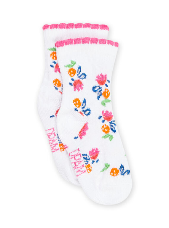 White floral print socks RYIPOPSOQ / 23SI0992SOQ000