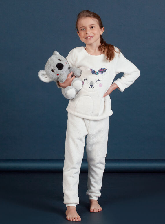 Girl's soft boa pajama set with koala pattern MEFAPYJKOA / 21WH1199PYJ001