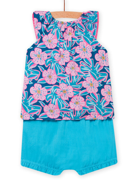 Baby girl petrol blue T-shirt and shorts NIFICENS / 22SG09U1ENS215