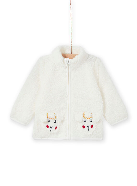 Baby boy's ecru vest with sheep print MUMIXGIL / 21WG10J1GIL001