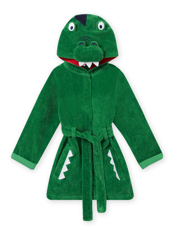 Green hooded robe with crocodile animation child girl NEGOPEICRO / 22SH12G1RDCG623
