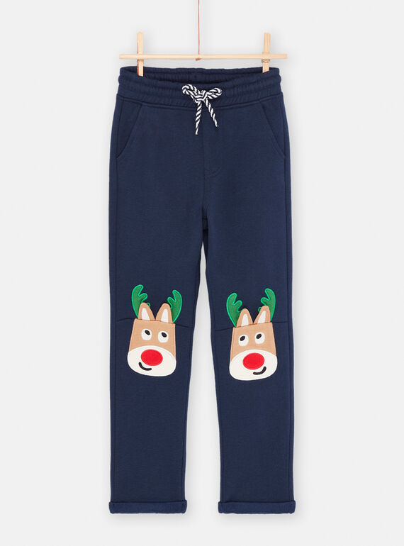 Boy's midnight blue pants with deer patches SOWAYPAN / 23W902S1PAN705