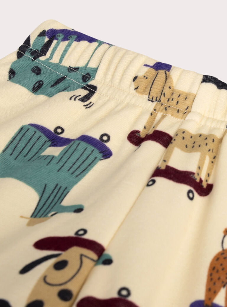 Beige printed pajamas in filled fleece for boys  VEGOPYJANI / 24WH1291PYJ007