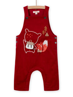 Baby boy's red corduroy overalls with fancy pattern MUFUNSAL1 / 21WG10M2SAL510