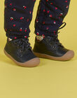 Baby boy navy blue leather lace-up boots MUBOTIFLEXLACE / 21XK3851D0F070