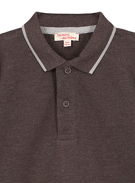 Dark grey Polo shirt GOJOPOL2 / 19W90234D2D944