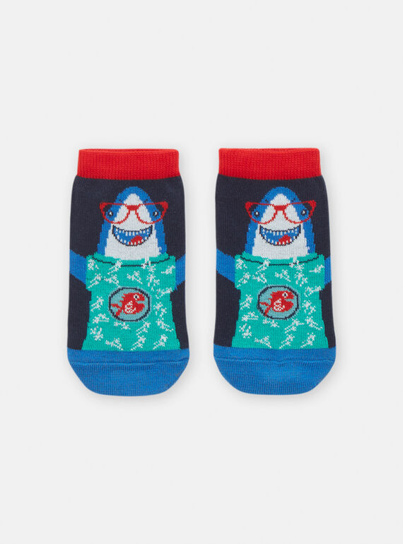 Midnight blue shark socks for boys TYOJOSOQ4 / 24SI02C5SOQ705