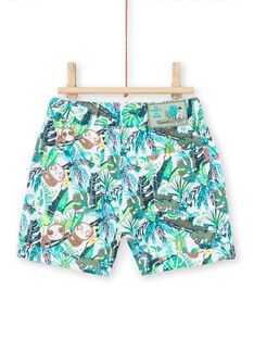 Baby boy green jungle print shorts LUVERBER1 / 21SG10Q1BER001