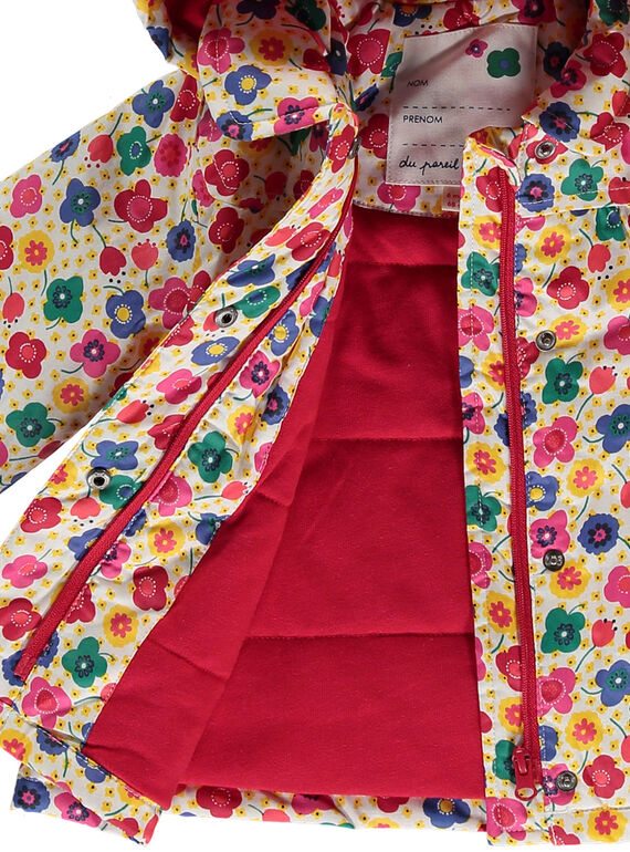 Baby girls' hooded raincoat FICOIMP / 19SG09X1IMP099