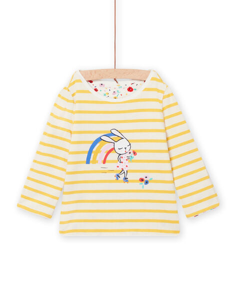 Baby girl's reversible rabbit print T-shirt NILUTEE / 22SG09P1TML001