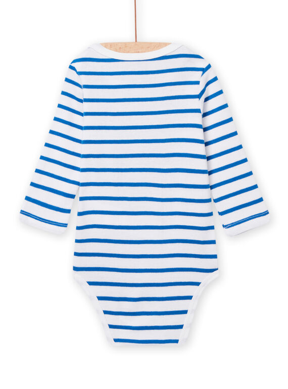Baby boy striped bodysuit with crab motif NEGABODCRA / 22SH14I2BDL000