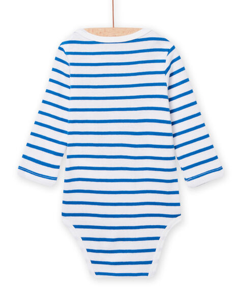 Baby boy striped bodysuit with crab motif NEGABODCRA / 22SH14I2BDL000