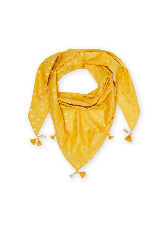 Child girl yellow iridescent polka dot scarf NYABAFOUL / 22SI0111FOUB107