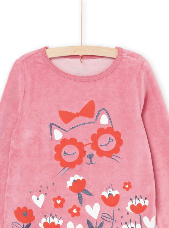 Sweater and pants pyjama set with flowers and cats print PEFAPYJGLA / 22WH1124PYJD318
