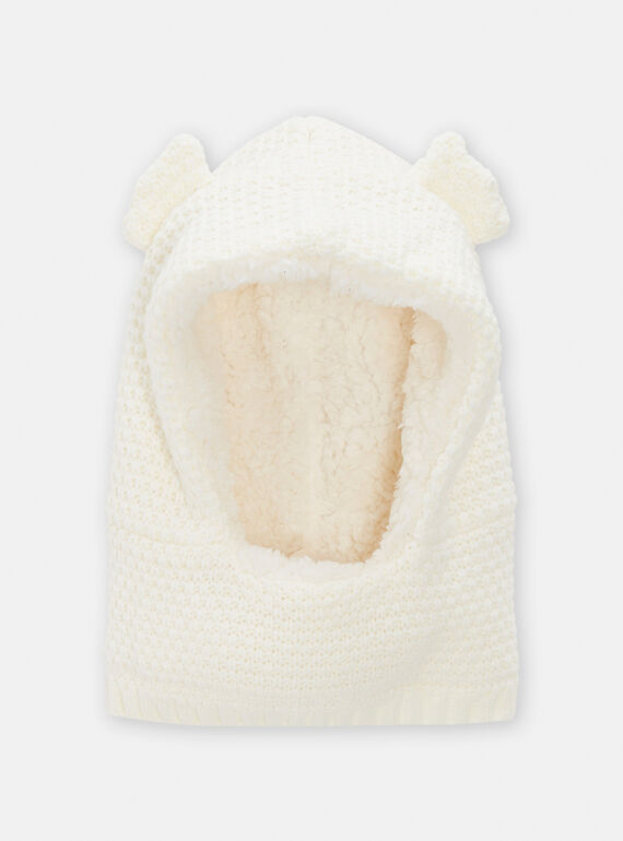 Girl's ecru balaclava SYAJOCAG1 / 23WI01O1CAG001