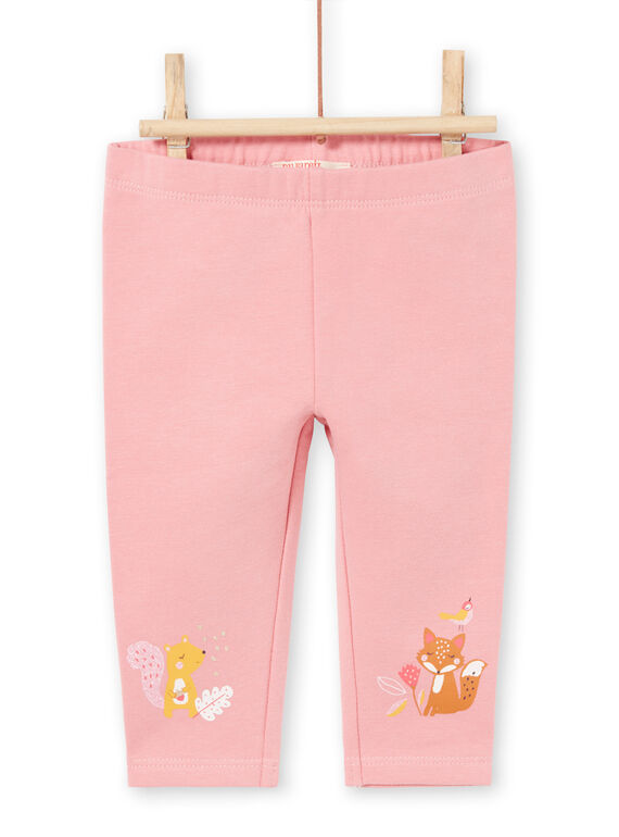 Baby Girl's Pink and Yellow Floral Print Dress and Pink Leggings MISAUENS / 21WG09P1ENS632