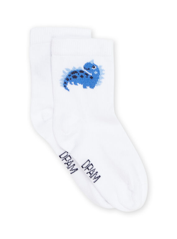 White socks with dinosaur print RYUJOCHO3 / 23SI1076SOQ000