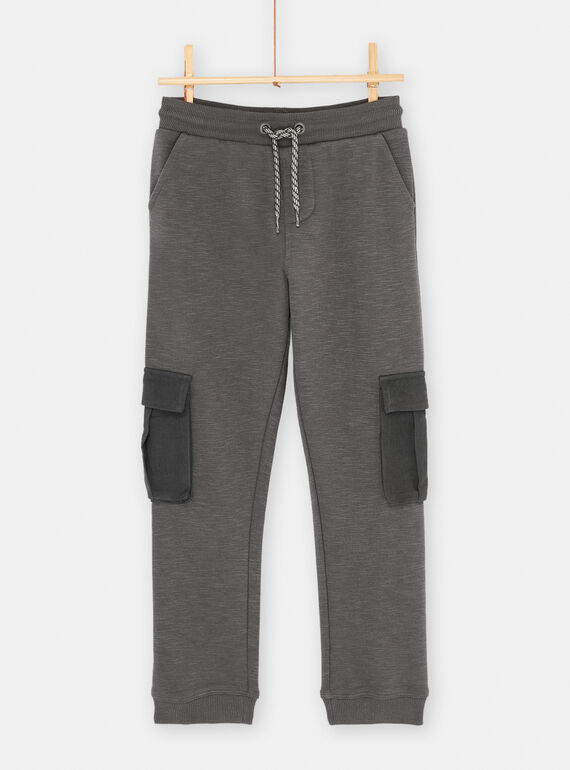 Boy's gray cargo jogging suit SOVERJOG / 23W902J1JGBJ901