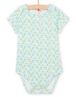 Baby girl ecru, blue and yellow bodysuit NEFIBODMER / 22SH13J6BDL001