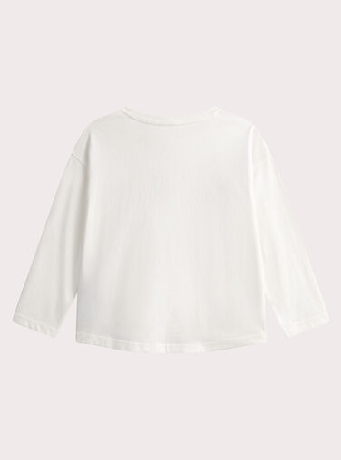 Pale beige long-sleeved floral design T-shirt WALANTEE1 / 25S90142TML003