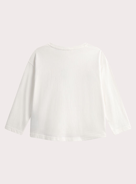 Pale beige long-sleeved floral design T-shirt WALANTEE1 / 25S90142TML003