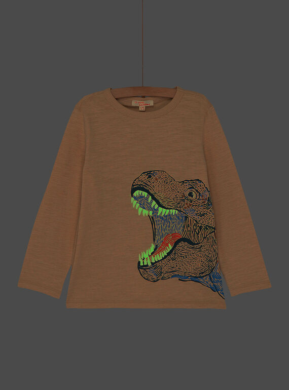 Boy's sandy T-shirt with T-rex head animation SOVERTEE5 / 23W902J5TML808