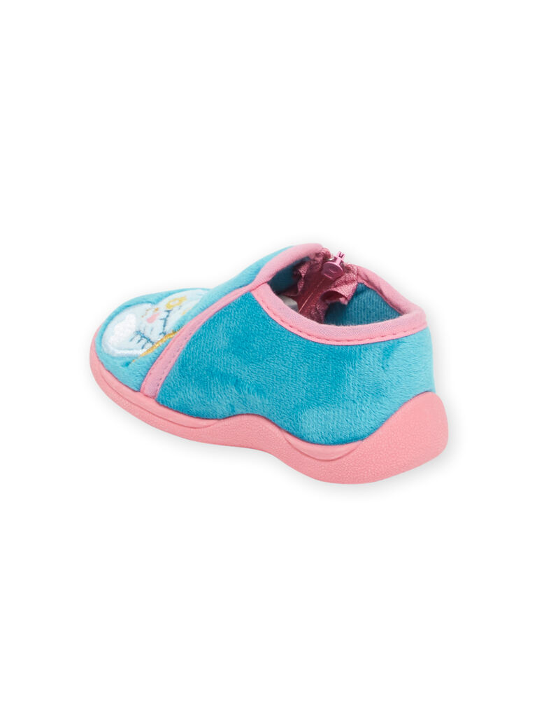 Baby girl azure and pink butterfly slippers NIPANTPAPILL / 22KK3723D0AC201