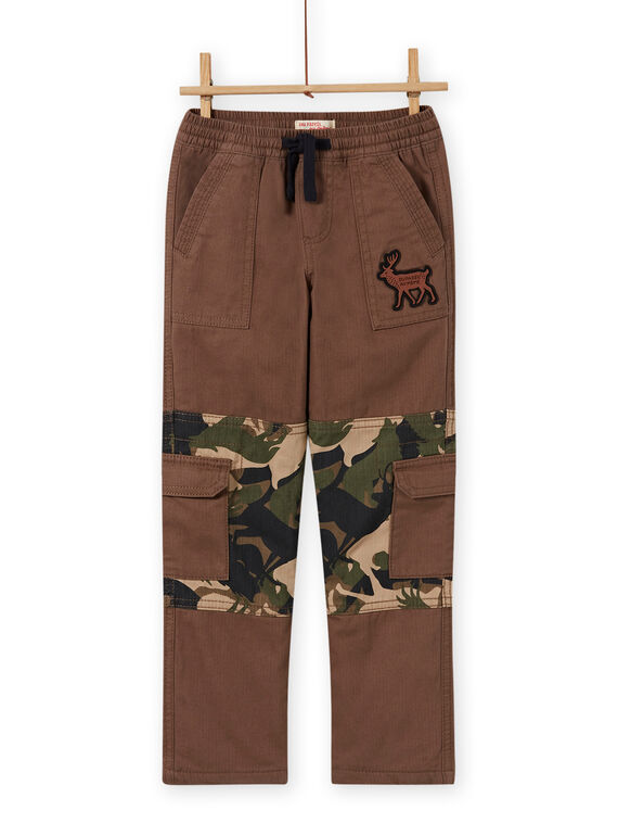 Boy's military print multi-pocket pants MOSAUPAN / 21W902P1PANI807